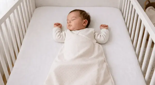 Un bébé dort paisiblement dans son berceau. Cette image rappelle l'importance de la vigilance pour prévenir la mort subite du nourrisson.