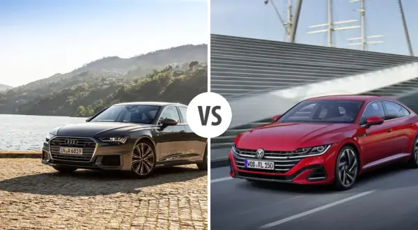 Porównanie Audi A6 i Volkswagena Arteona. Elegancki sedan Audi A6 kontra sportowy Arteon.
