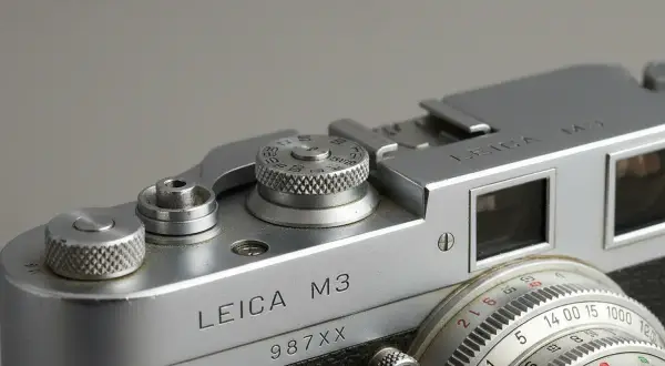 Close-up of a vintage Leica M3 camera, a classic model that proves old cameras worth money.