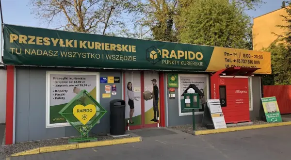 Punkt Rapido, gdzie można nadać przesyłki kurierskie i odebrać paczki z AliExpress. Idealne miejsce, gdzie można wydrukować dokumenty z telefonu.