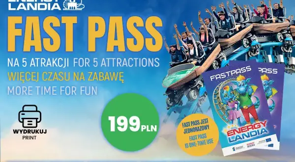 Energylandia: Fast Pass na 5 atrakcji za 199 zł. Zdobądź swoje energylandia bilety vip i ciesz się więcej czasem na zabawę!