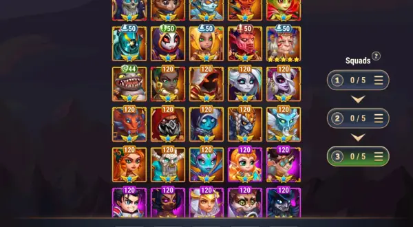 Wybieraj bohaterów do swojej drużyny w grze Hero Wars Online. Zbuduj legendarny zespół!