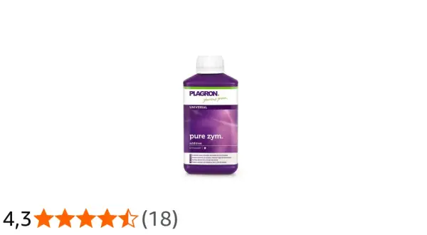 Flacone di Plagron Pure Zym, un additivo universale che, come il cannazym, migliora l'assorbimento dei nutrienti.