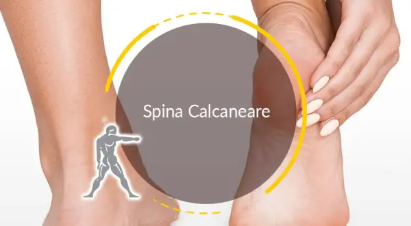 Dolore al tallone: un'immagine che illustra la spina calcaneare, con una mano che massaggia la zona dolente.