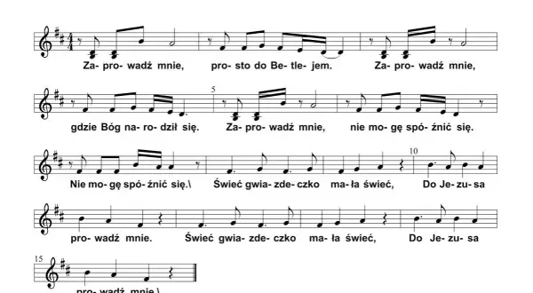 Arka Noego, "Świeć gwiazdeczko, świeć" tekst i nuty. Prośba o prowadzenie, by nie zaspać.