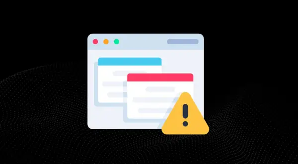 Ostrzeżenie na ekranie komputera. To może być definicja adware, które wyświetla niechciane reklamy.