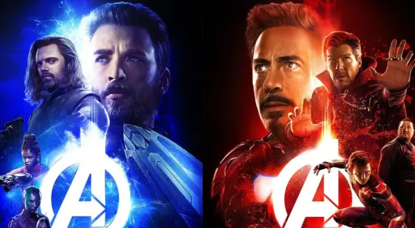 Avengers: Wojna bez granic obsada. Kapitan Ameryka, Bucky Barnes, Okoye, Nebula, Iron Man, Doktor Strange, Wong i Spider-Man gotowi do walki.