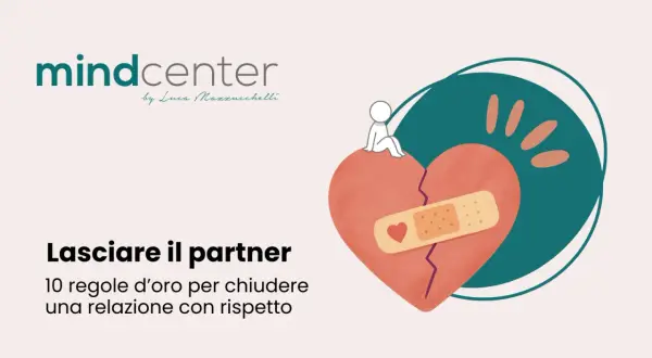 Cuore spezzato con cerotto, un piccolo omino seduto sopra. "Voglio lasciarlo ma ho paura di pentirmene" è il pensiero che accompagna questa immagine.