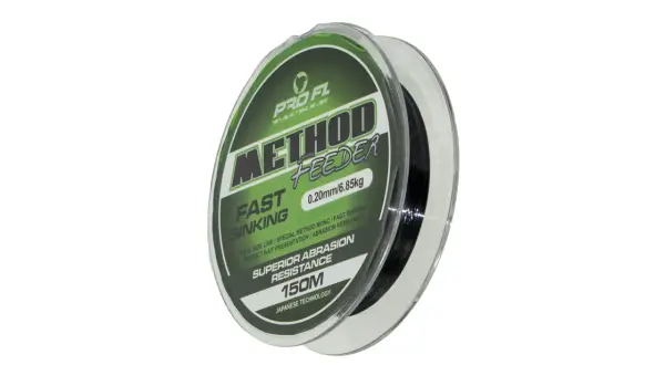 Nawój żyłki Pro FL Method Feeder 0.20mm, 6.85kg. Szybko tonąca, odporna na przetarcia – najlepsza żyłka do method feeder.