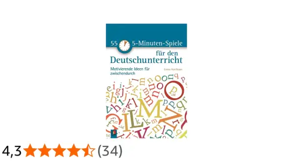 Buchcover: 55 5-Minuten-Spiele für den Deutschunterricht. Motivierende Ideen für zwischendurch. Bunte Buchstaben.