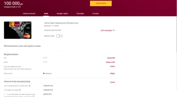 Jak zmienic limity w Alior Bank? Na ekranie zarządzania kartą widzisz dzienne limity transakcji i opcje ich zmiany.