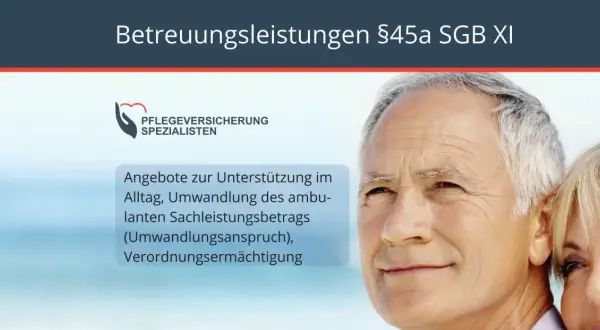 Betreuungsleistungen nach §45a SGB XI für Senioren. Pflegeversicherungsspezialisten bieten Unterstützung im Alltag.