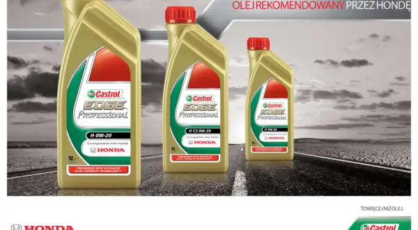 Olej Castrol EDGE Professional H 5W30 LL do silników Hondy. Rekomendowany przez producenta.
