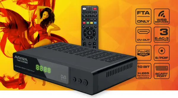Szukasz idealnego dekodera do telewizji naziemnej? Ariva 160 Combo to Twój wybór! Odbiera sygnał DVB-S2+T2, obsługuje Full HD 1080p i H.265.