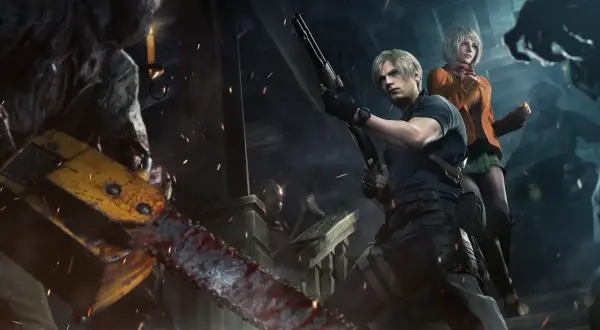 Leon i Ashley uciekają przed piłą mechaniczną w Resident Evil 4 Remake - premiera gry już wkrótce!
