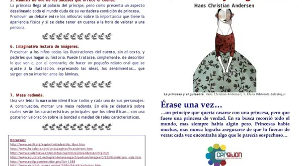 Ilustración de "La princesa y el guisante" de Hans Christian Andersen, con una figura femenina con un vestido voluminoso.