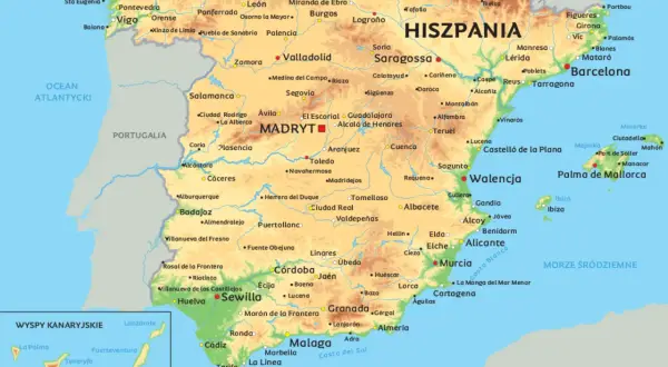 Gdzie jest Barcelona? Na mapie Hiszpanii widać ją na wybrzeżu Morza Śródziemnego, na wschód od Madrytu.
