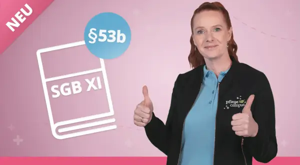 Frau mit Daumen hoch, Symbol für SGB XI und §53b. Perfekt für Ihr Fernstudium Betreuungskraft!