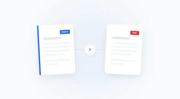Konwersja pliku DOCX do PDF. Dokument tekstowy DOCX przekształca się w PDF.