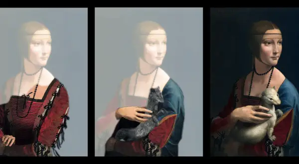 Dama z gronostajem ciekawostki: porównanie obrazów Leonarda da Vinci i jego naśladowców.