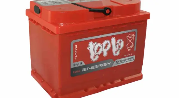 Czerwony akumulator Topla, 12V 60Ah 600A. Czy wolisz czerwony czy niebieski?