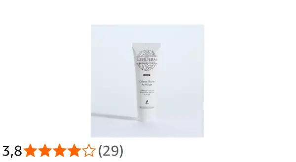 Tube de crème anti-âge Effiderm, formule vegan pour peaux matures. Ce soin riche, avec 0.05% d'ingrédients actifs, promet une peau repulpée.