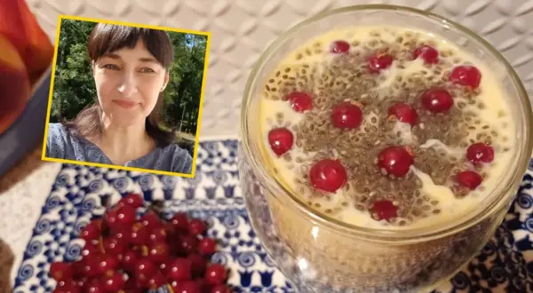 Pyszny deser z nasionami chia i czerwonymi porzeczkami. Dowiedz się, jak jeść nasiona chia, by cieszyć się ich smakiem i zdrowiem.
