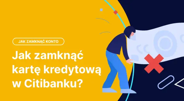 Ilustracja osoby zamykającej kartę kredytową z czerwonym krzyżykiem.