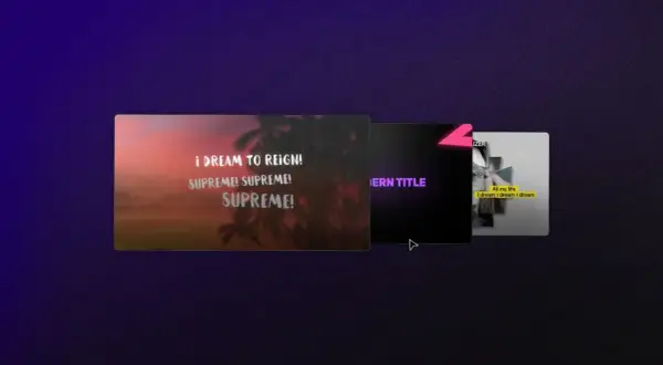 Examples of lyric video templates with different styles, from dreamy sunset to modern neon and minimalist designs.