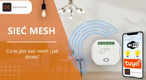 Urządzenie do inteligentnego domu z technologią sieć mesh, sterowane przez aplikację Tuya na smartfonie.