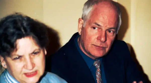 Agnieszka Zduńczyk Machulski z mężem, reżyserem Juliuszem Machulskim, podczas spotkania.