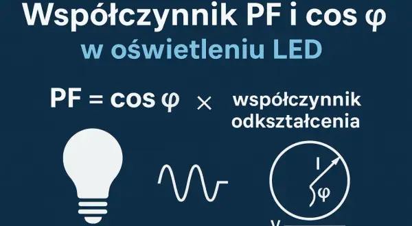 Współczynnik PF w oświetleniu LED to iloczyn cos φ i współczynnika odkształcenia.