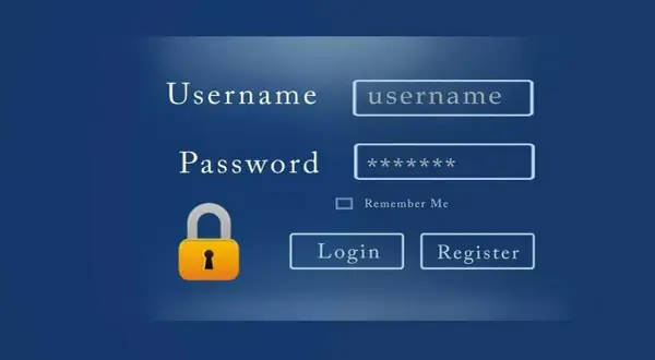 Pantalla de inicio de sesión de Windows 10 con campos para nombre de usuario y contraseña, un candado y botones de inicio de sesión/registro. Indica un error en el servicio de perfil de usuario.