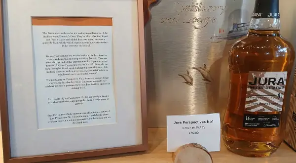Bouteille de whisky Jura Perspective No1, avec description de son profil fruité, aromatique et côtier. Avis sur ce whisky Jura.