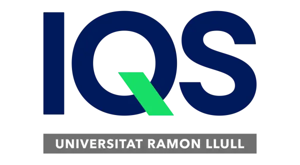 Das Logo von IQS Barcelona, einer Fakultät der Universität Ramon Llull, mit den Buchstaben IQS in Dunkelblau und einem grünen Akzent.