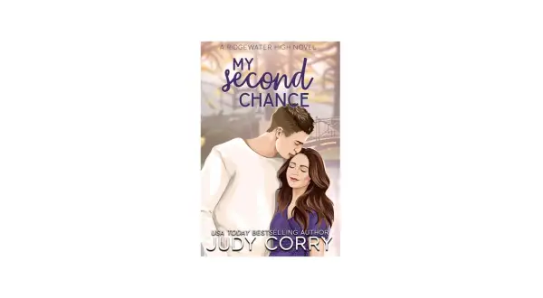 Okładka książki "My Second Chance". Młoda para przytula się, jakby słuchali, co wyszeptał nam deszcz.