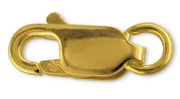 Cierre de seguridad de cadena de oro, con un diseño clásico y elegante.