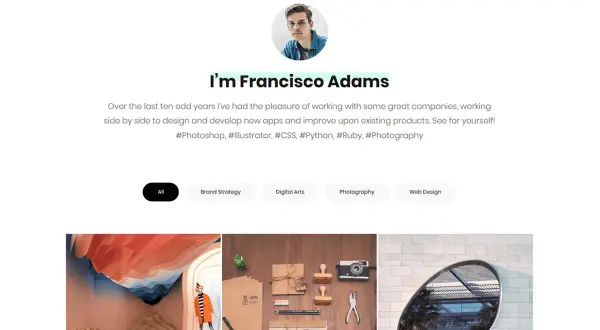Strona główna Francisco Adams, twórcy portfolio na WordPress. Zobacz jego prace z #Photography i innych dziedzin.