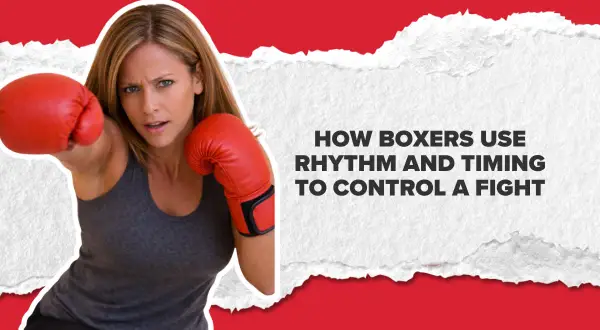 A woman in red boxing gloves throws a punch, demonstrating the precise boxing movement and rhythm needed to control a fight.
