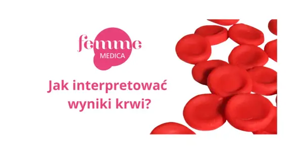 RBC morfologia co to jest? Czerwone krwinki na białym tle, obok tekst "Jak interpretować wyniki krwi?".