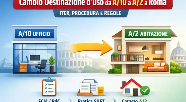 Da ufficio A/10 ad abitazione A/2 a Roma: iter, procedura e regole per trasformare un immobile.