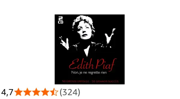 Edith Piaf, z okładki albumu "Non, je ne regrette rien", 50 wielkich przebojów.
