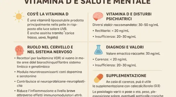 Vitamina D e salute mentale: la carenza può influire sul cervello. Informazioni su diagnosi, valori e integrazione.