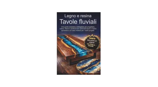 Tavoli unici in legno e resina epossidica, con un design che ricorda un fiume blu. Guida completa per creare pezzi d'arredo originali.