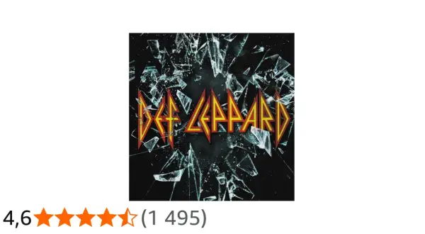Okładka albumu Def Leppard z rozbitym szkłem. Posłuchaj najlepszych utworów Def Leppard.