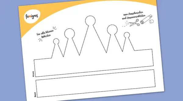 Sagoma di una corona da stampare per creare un accessorio fai-da-te. Perfetta per piccole teste reali!