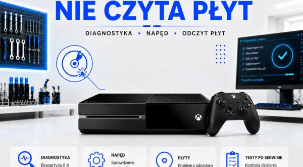 Xbox One nie czyta płyt? Naprawa konsoli, diagnostyka napędu i odczytu płyt. Sprawdź naszą ofertę.