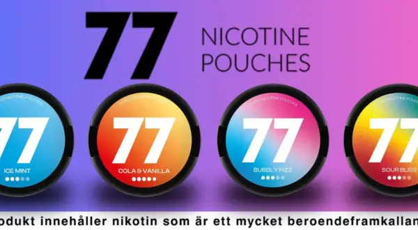 Fyra dosor med 77 nikotinpåsar: Ice Mint, Cola & Vanilla, Bubbly Fizz och Sour Bliss. Ett svalt snus för alla smaker.