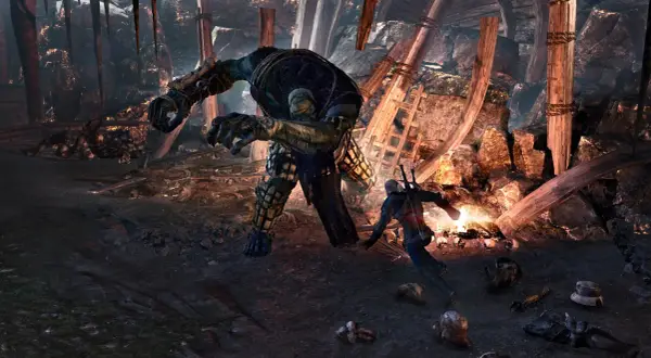 Geralt walczy z potworem w jaskini. Ile zajmuje przejście Wiedźmina 3? Zależy od stylu gry!
