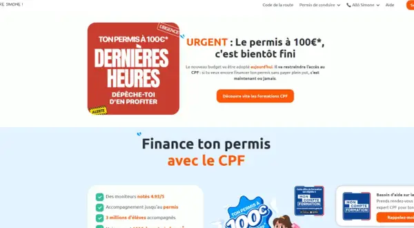Urgent : le permis à 100€, c'est bientôt fini ! Profitez-en pour financer votre permis avec le CPF avant que l'offre ne disparaisse.